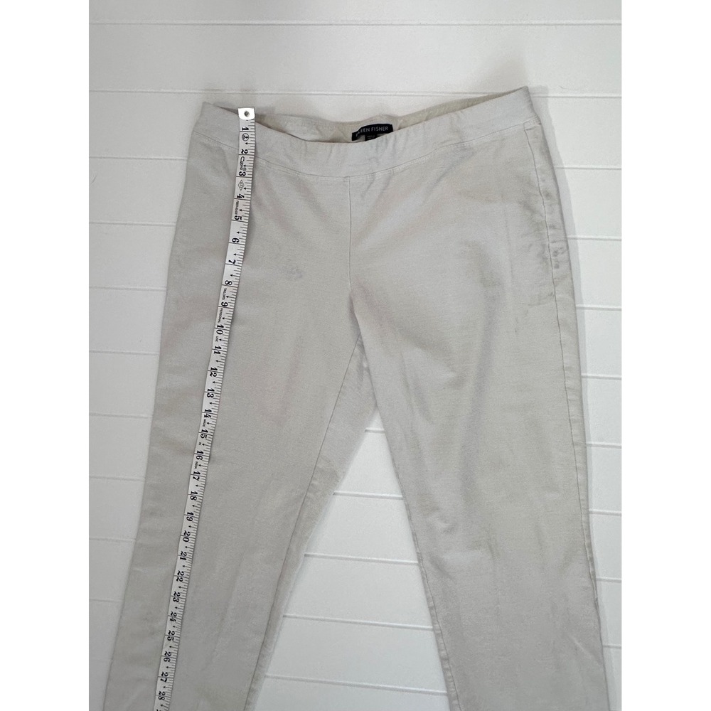 Eileen Fisher Washable Stretch Crepe Pull On Ankle Pants Ivory Womens Small - Picture 4 of 9